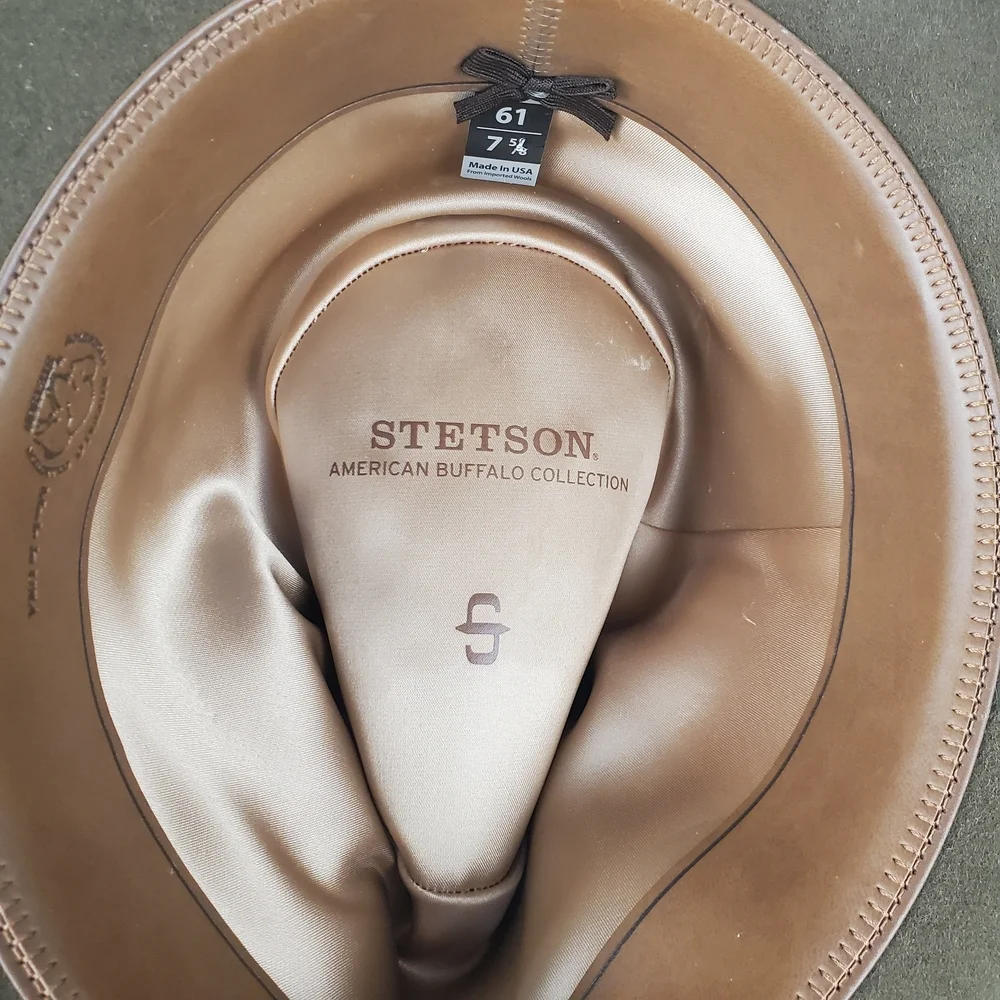 Stetson Rawhide XXX Buffalo Western Cowboy Hat. Mink. 61. NWOT - Picture 3 of 11